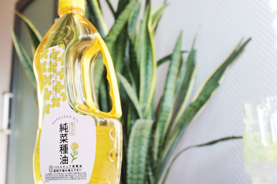 モンゴル　純菜種油　パッケージデザイン