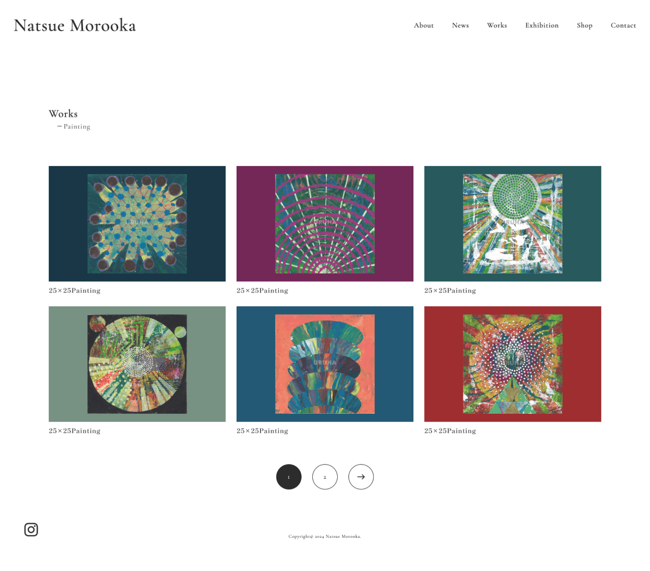 Natsue Morooka様　ポートフォリオサイトPC表示画像