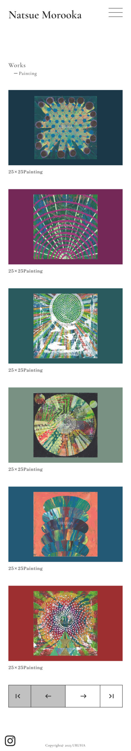 Natsue Morooka様　ポートフォリオサイトSP表示画像